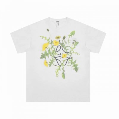 顶级代工品质 Loewe 罗意威24Ss 花卉印花刺绣Logo短袖T恤 不需要所谓烂大街的华丽文案 主打品质 面料经过2次高温缩水固色 不变形不缩水不起球 -正