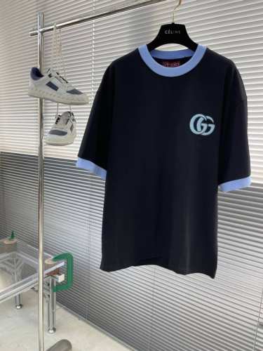 Gucc 25Ss早春新款G字母刺绣圆领短袖T恤丨上身超酷，回头率百分百，采用定制面料微宽松款轻松驾驭！潮人必囤的好看单品，轻松穿出街头感，时髦百搭必入单品系列