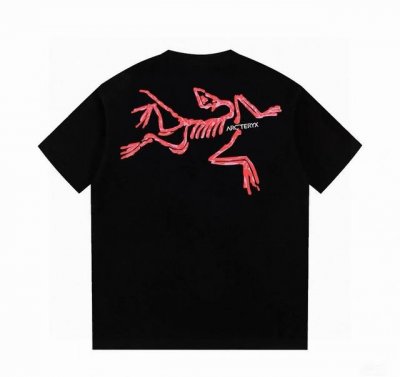 始祖鸟 Arc'teryx 25Ss 印花新款Logo宽松男女同款情侣款圆领纯棉短袖T恤 面料：260G全棉精梳棉 颜色：黑色 白色 尺码: M～2Xl