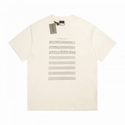 款M34 巴黎音符120 Balenciga 巴黎世家 新款 音符前后印花T恤 标准的印花磨破技术，纯棉柔软面料，对色定染面料，采用进口印花工艺，潮流感十足，定