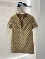 gucc*新品 提花马衔扣连衣裙