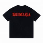 款号D18 重磅面料280克Balenciaga巴黎世家新款背后红色字母经典款印花短袖 从面料到辅料全部跟足Zp 进口松井公司浆料印花绝不开裂 三标齐全 防潮纸