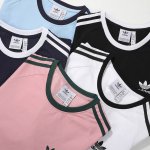 7018-清爽双纱棉三叶情侣短袖S-3Xl 黑 白 浅蓝 藏青 粉红
