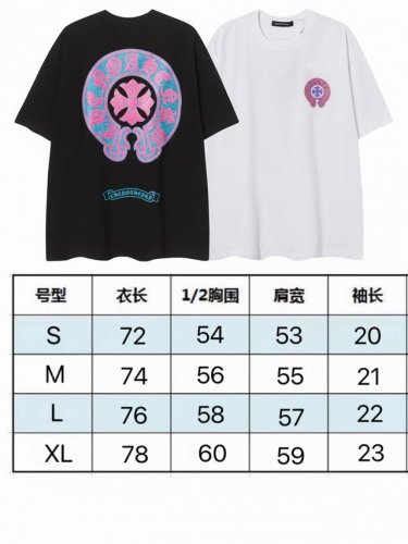 现货 2231 新款夏季潮牌梵文经典马蹄十字架立体 温变 印花圆领纯棉男女款短袖T恤 250克32支纯棉 颜色：黑色 白色 码数：S M L Xl