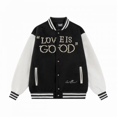 款号S33 Goodbrand 棒球服 采用重磅700克龙凤尼面料拼接荔枝纹袖皮 原版开模 泡珠工艺 还原五金配件！ M L Xl Xxl