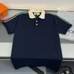 上新 纯原臻品 顶级原版复刻 Gucci古驰2025Ss新款徽标短袖条纹翻领polo衫 高品质高版本原版面料 网红明星同款 50支双精梳丝光棉小蜂窝朱地定制面料