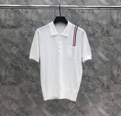 前后红白蓝翻领针织polo 码数：1-4 颜色：白色、蓝色