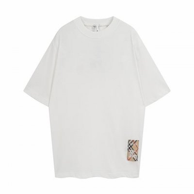 Bur 格纹标签棉质百搭简易短袖T 恤衫 尺码Size：Xs S M L