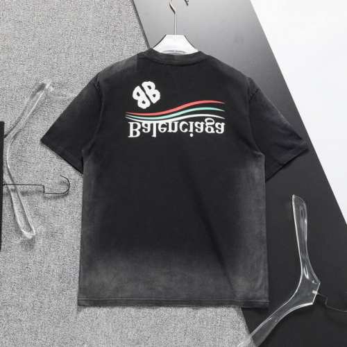 巴黎世家 官网新款洗水T恤.男士圆领经典Logo短袖T- Shirt 采用进口客供定制面料 高端的品质 尽显奢华。88670尺码：M-3Xl
