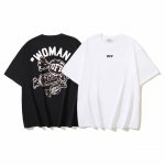 1131# Off-White纯棉260G重磅糖果印花短袖T恤 黑色 白色 S M L Xl