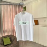 Dio*迪奥2025夏季新款 个性字母Logo印花 短袖T恤 定制面料300G 男女同款 颜色：黑色 白色 紫色 铁灰色 尺码: S M L Xl Xxl 五个