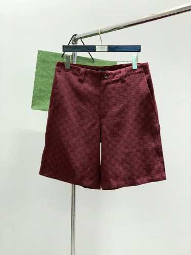 gucci 古驰，2025夏季最新品，专柜同步有售，原单狠货，时尚休闲短裤，进口原版面料，舒适透气，独特设计风格，顶级印提花工艺字母图案Logo，原版五金辅料装