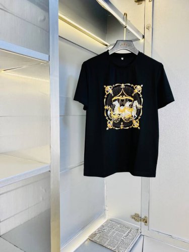 穿240斤 胖子福音 情侣款 码数 M-6Xl 爱马仕Hermes 原单品质 2025最新款 圆领短袖T恤衣服 精选专柜订制顶级双丝光棉进口面料 所有细节做工完