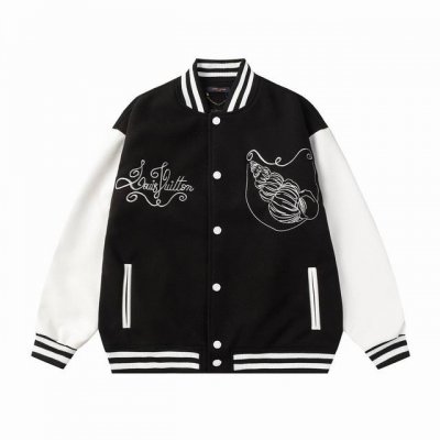 b221 Lv毛巾绣棒球服外套夹克 高克重面料手感细腻柔软 搭配荔枝纹皮革尽显高档 ，重工五金辅料 M L Xl Xxl
