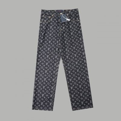 180 路易威登 Louis Vuitton Fa 联名提花牛仔长裤 轻奢主义 男女日常通勤穿搭必备单品 正确版本 欢迎对比 详细特征 · 采用18安克重半漂牛