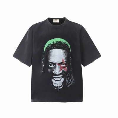 Vt9114 Rodman 罗德曼球星Big Face人像数码直喷印花复古水洗做旧短袖T恤 小领口设计 白墨数码直喷印花 高街复古重磅做旧水洗Vintage短袖