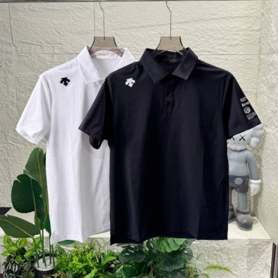 descnte 迪桑特Polo短袖T恤男子纪念款运动短袖Polo衫夏季最强单品品质好货Descnte迪桑特男子35周年纪念运动纯棉短袖Polo衫上衣 Touhg