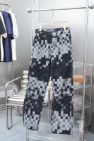 170 路易 Lv 25Ss早春新款 棋盘格黑色牛仔长裤 轻奢主义 男女日常通勤穿搭必备单品 正确版本 随意对比 详细特征 · 定制Yb进口提花牛仔材质，马赛克