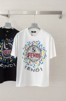 new# Fen# Di 2025最新经典手绘工艺 重磅260克 圆领短袖#高端品质专柜原单圆领援助，顶级制作工艺进口面料，专柜款独特设计，采用进口高端订制进口