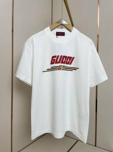 gucci红绿撞色T恤 经典撞色图案 独树一帜 肩部通肩压条 280克纯棉面料舒适透气 黑白双色 男女同款 码数S-Xxl