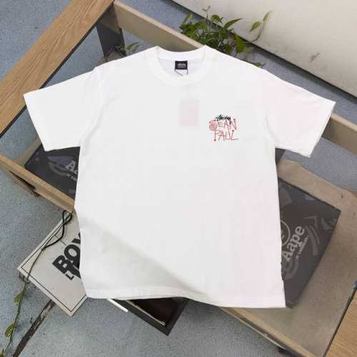 款号 Xbnb083 高版本 2025新款Stussy斯图西光头墨镜男图案Logo字母印花休闲情侣宽松短袖T恤 经典永远不会过时 人手必备款 260G纯棉精梳棉
