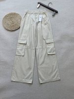 Alo 2025 夏季新款 工装服风阔腿牛仔裤 杏色非常好搭配 码数：Sml