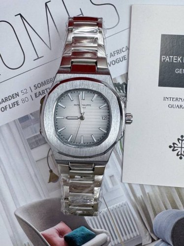 百达翡丽机械腕表白表盘 钢带白面全套专柜包装 -Patek Philippe 优运雅动系列 鹦鹉螺Pp震撼出品 全网佳最解毒奢侈腕表 内置全自动机械机芯 表带采