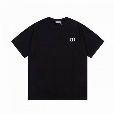 隔天到 Dior迪奥 Cd字母经典小刺绣 Logo标识精致升级 原版面料 官方同款 短袖T恤 定制 同缸染面料 手感非常舒服 春夏最新版本 颜色: 黑色 尺码：