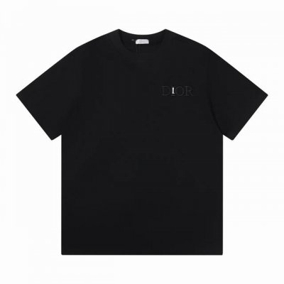 隔天 25Ss早春Dior 迪奥新款 刺绣Logo 260克圆领短袖T恤 字母毛巾绣 高版本 高品质 时尚个性 百搭潮流 纯原品质 原版面料 颜色: 黑色 白色