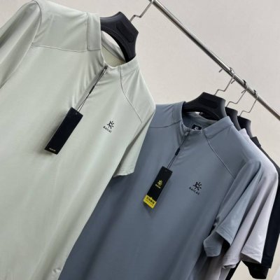 新款 Kailas 凯乐石25春夏新品！男士全天候户外运动健身跑步徒步爬山半拉链速干凉感短袖T恤！掌柜力荐！线上线下同步！客供速干镂空面料！手感细腻顺滑清爽透气