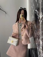 半裙 外套 Celin* 25Ss春夏新款 编织粗纺外套+短裙套装丨独家Yb开发！高版出品！羊毛呢粗纺材质 肌理明显 质感上乘 粉色粗花毛呢面料打造名媛风典范