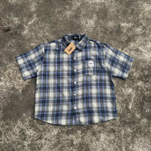款号330 Stussy Fw 斯图西早秋系列格子衬衫短袖 斯图西官网秋冬首发 进口法兰绒格纹优质面料 手感细腻 上身舒适 全身立体定位对格子裁剪 耗时耗料 O