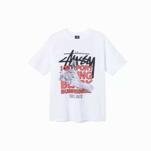 款号Hn787 高品质版本，区别通货 斯图西Stussy X Off-White 联名款 Virgil Abloh World Tour Logo 双面印花短袖