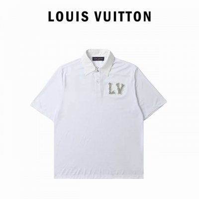 louis Vuitton 路易威登 串珠水钻绣片polo衫 原10299购入 菲董联名系列 采用定织定染50支双股 克重棉氨混纺双面珠地面料 衣领拼接采用80