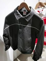 全网首发，顶级版本 Supreme X Nike 联名款 Ss25 Week4 Leather Varsity Jacket 背面Logo皮革校队夹克 男女同款
