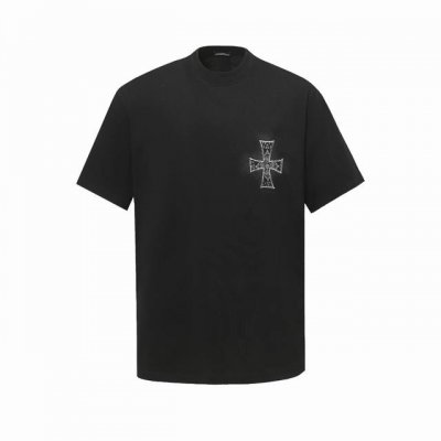 chrome Hearts 面料：100%棉 Chrome Hearts*克罗心 采用300克双纱面料，1*1索罗娜罗纹， 进口数码白墨前后直喷叠加印花贴布绣工