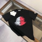 款号：G2159 2025早春Moncler 蒙口 官网同款印花图案 双纱纯棉短袖 - 260G双纱纯棉顶级面料 手感柔软 百分百纯棉独家出货 定染硫化黑无尘处