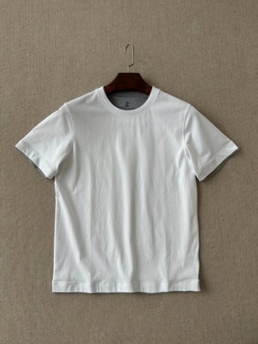 新品 上海贸易公司货，品相完美如斯，100%纯正血统品质，2025春夏新品，官方同步售卖，公K+！ Brun*Llo Cuci*Elli男士商务休闲简约纯色假两