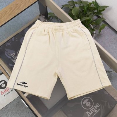 上新110 款号：Jx6207 新款Balenciaga巴黎世家侧边反光条刺绣字母Logo图案绣花休闲情侣毛圈五分短裤，采用360G重大毛圈面料，质感一流，作为