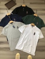 130 Ra＊Ph Lauren丨五色拉夫家 小熊字母Logo刺绣男女款商务休闲网眼布翻领Polo衫网球衫. 颜色：白色 灰色 绿色 藏青 黑色. 材质：定织2