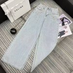 强烈推荐 25年早春夏系列 设计师款 新款钉钻牛仔阔腿裤 洗水颜色好看 Sml