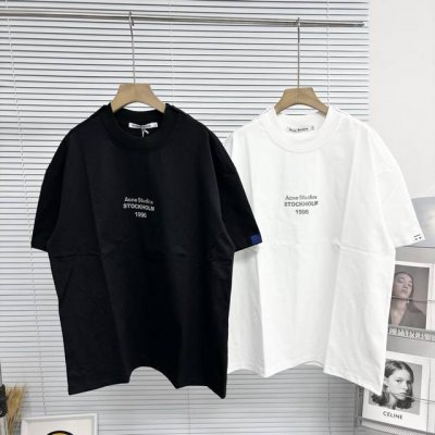 Acne Studios 艾克妮 25Ss 经典反光笑脸Logo重磅双领短袖T恤 特色工艺！双层领口！ 面料高定超重磅全棉双纱紧密新疆棉 克重400克 搭配2*