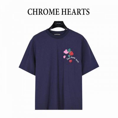 chromehearts 克罗心 25Ss 情人节贴布刺绣涂鸦短袖T恤 克罗心为情人节特别推出打造系列 胸口特以三色品牌标识贴布刺绣 配以品牌Logo点缀 呈现