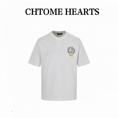 chrome Hearts 克罗心 24Ss 卡通梵文卷轴印花短袖 面料采用230克重精梳棉 定制32支1*1螺纹 成衣两遍水洗处理 面料舒适亲肤无异感 定制定