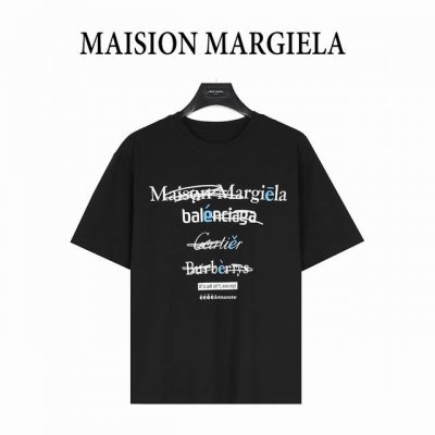 Maisonmargiela 马吉拉 恶搞印花涂鸦圆领短袖T恤 重磅精梳260G纯棉双纱面料 3D数码直喷工艺 后背四角手工缝线 螺纹定织定染通肩拉条工艺增加衣