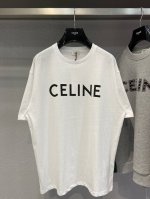 款号Y212 Celine 正印Logo短袖 独家定织定染纯棉料 柔软舒适 前副ＣＥＬＩＮＥ字母Logo印花 Xs-L