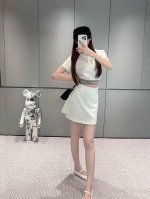 Loewe 罗意威25Ss新款套装 短袖上衣短裙套装 字母图案装饰 版型超正 尺码 S M L S 80-95斤 M95-110斤 L 110-125斤