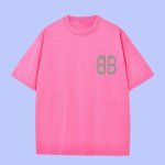p90 高端品质 balenciaga 2025Fall 春夏系列 双B短袖T恤 区别普通印花 定织270G32支双纱纯棉面料 宽松版型 男女同款 size：S