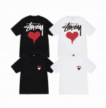 上新款号 S041 stussy 斯图西 Stock Heart Tee 平凡的心脏印花圆 领短袖T恤 原版打造 细节高控 -面料精选230G纯棉面料 手感柔软