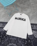 款M812 巴黎 Balenciaga新款巴黎世家新款系列胶带长袖T恤美纹纸胶带印花长袖套头圆领长袖280G纯棉对版重磅洗水磨破重工艺 原版开发 定制面料 对版